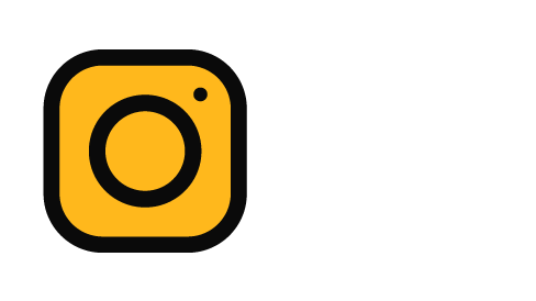 Intagram Icon in schwarz-gelb